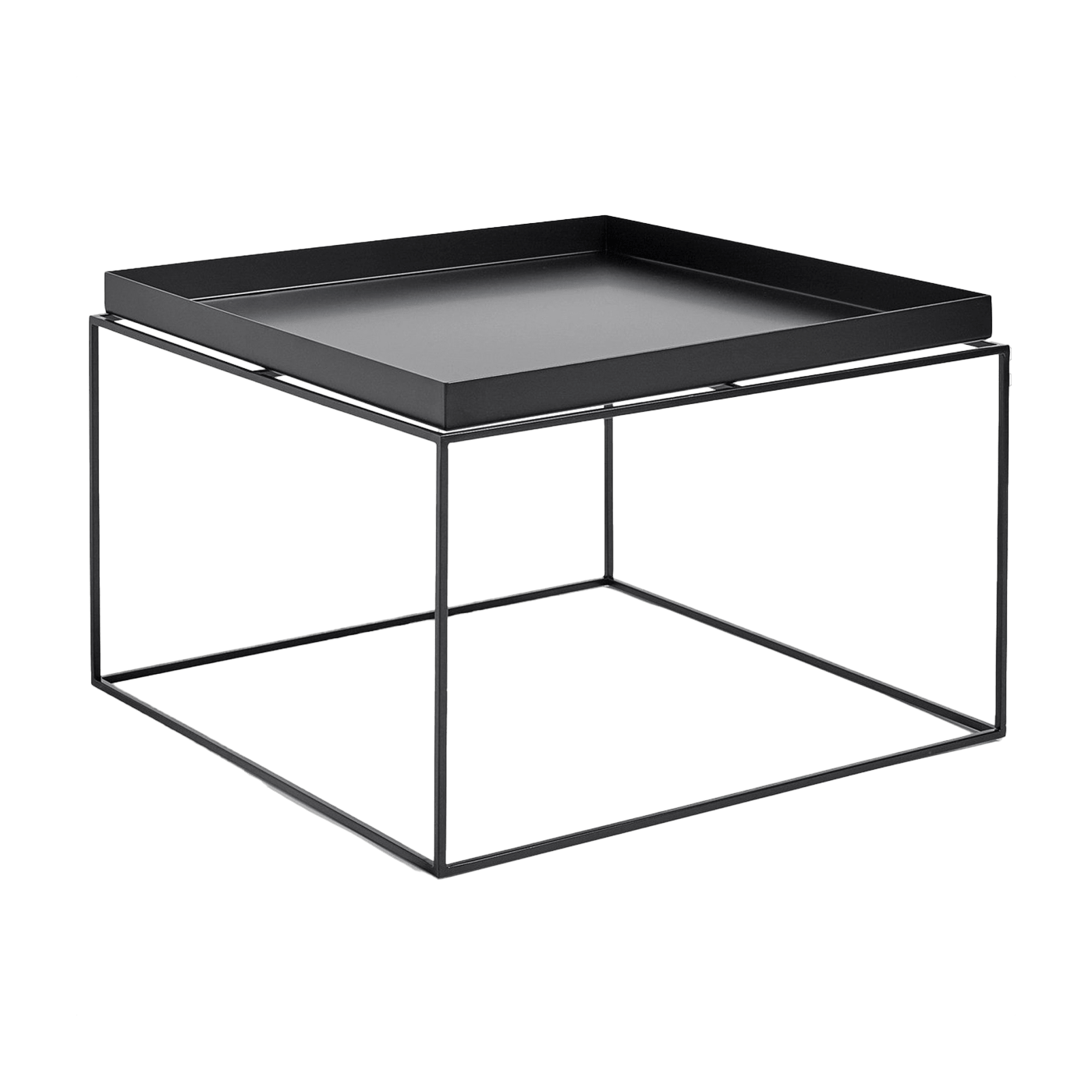 Table basse carrée en métal noir 60 x 60 x 39 cm Tray - HAY - The Cool Republic