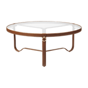 Table basse circulaire cuir marron 100 cm Adnet - Gubi - The Cool Republic