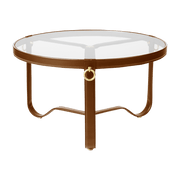 Table basse circulaire cuir marron 70 cm Adnet - Gubi - The Cool Republic