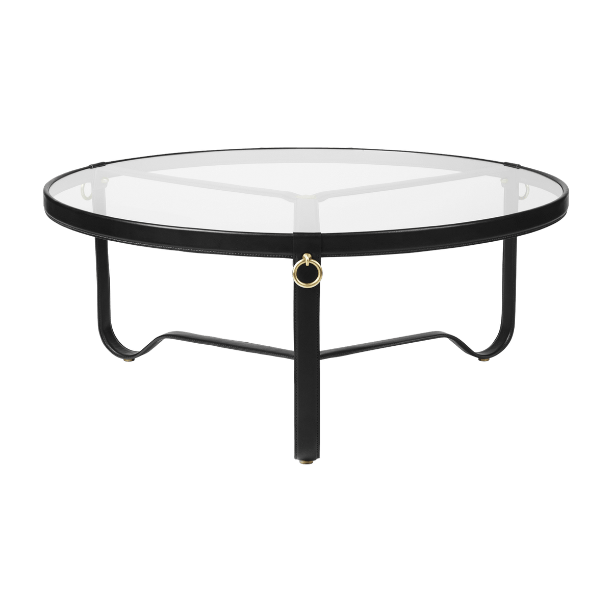 Table basse circulaire cuir noir 100 cm Adnet - Gubi - The Cool Republic
