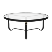 Table basse circulaire cuir noir 100 cm Adnet - Gubi - The Cool Republic