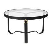 Table basse circulaire cuir noir 70 cm Adnet - Gubi - The Cool Republic