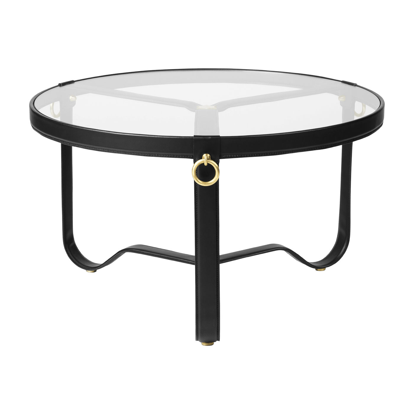 Table basse circulaire cuir noir 70 cm Adnet - Gubi - The Cool Republic