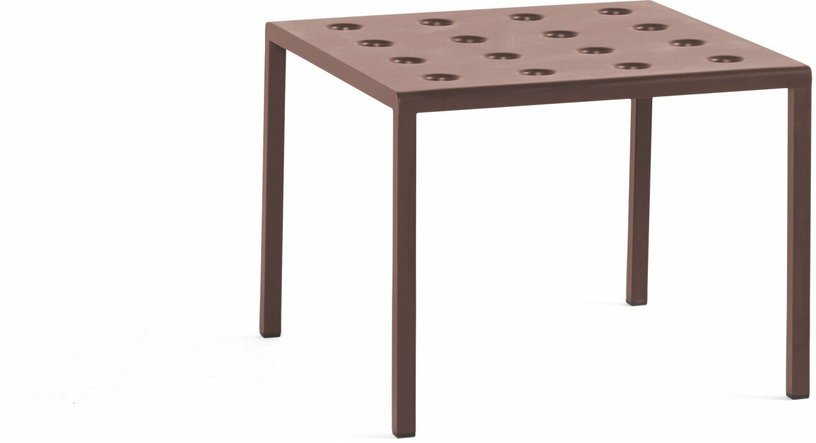 Table basse de jardin carrée en acier rouge Balcony - HAY - The Cool Republic