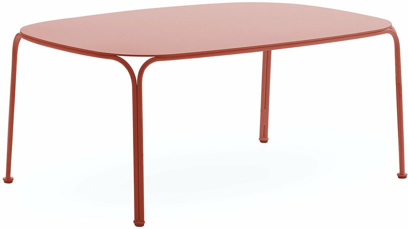 Table basse de jardin en acier rouge 38 cm Hiray - Kartell - The Cool Republic