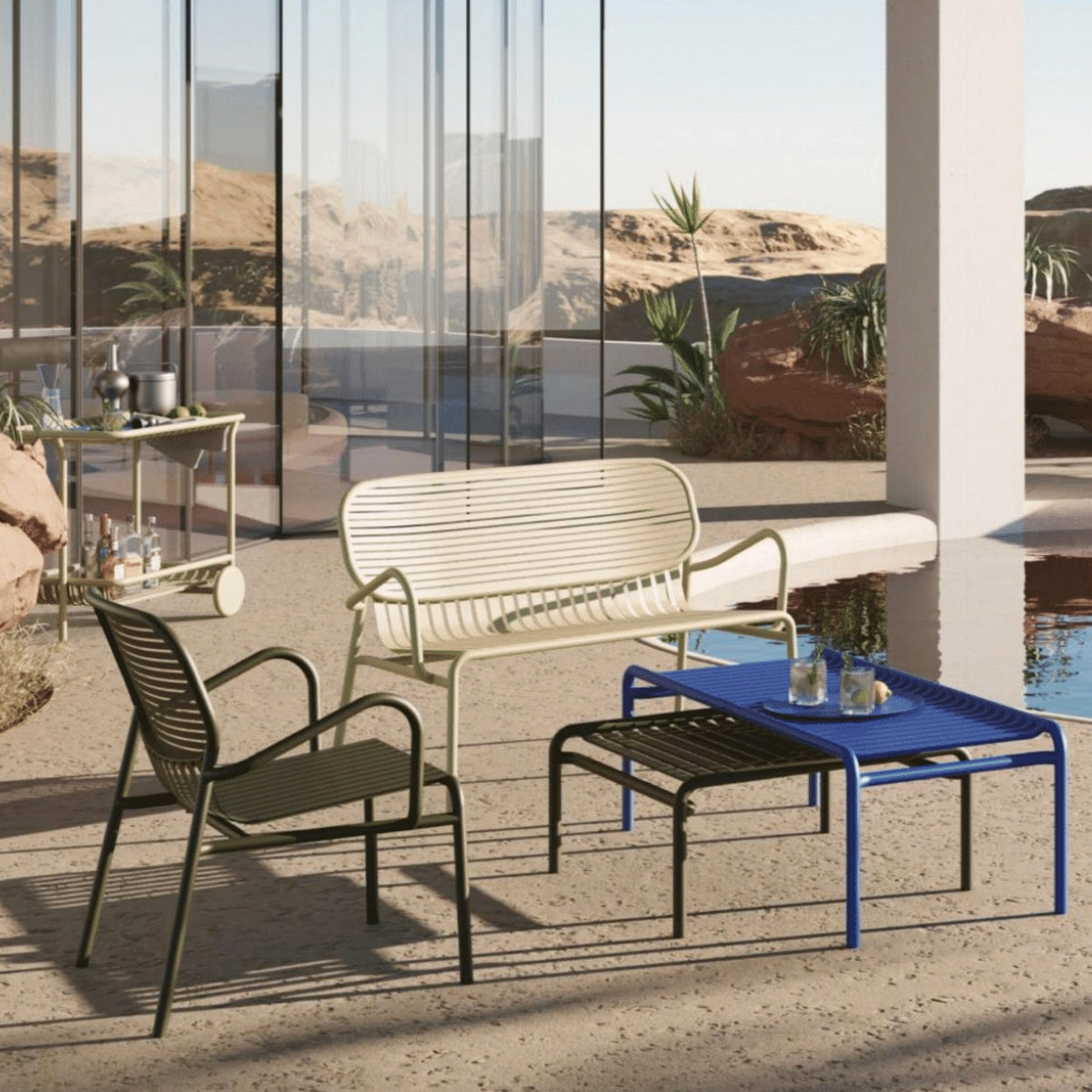 Table basse de jardin noire 127 cm Week end - Petite friture - The Cool Republic