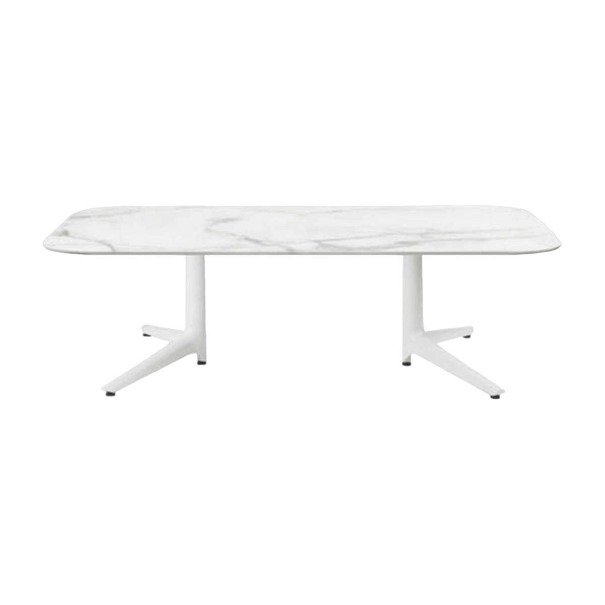 Table basse effet marbre blanc 180x90 Multiplo - Kartell - The Cool Republic