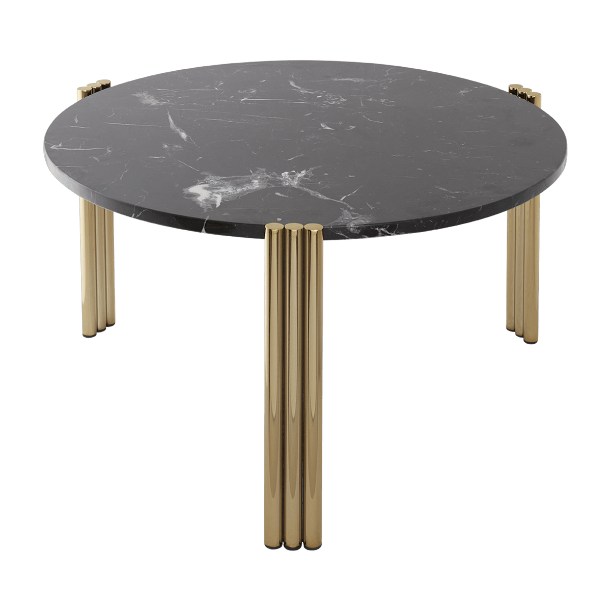 Table basse en acier doré et marbre noir 35 x 60 cm Tribus - AYTM - The Cool Republic