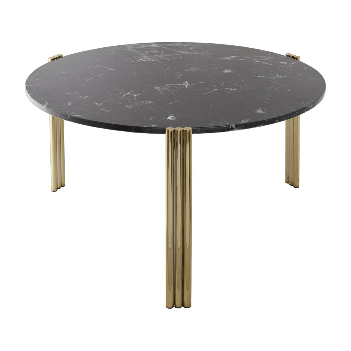 Table basse en acier doré et marbre noir 45 x 80 cm Tribus - AYTM - The Cool Republic
