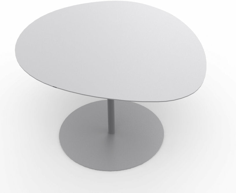 Table basse en acier mat blanc 37 cm Galet 03 - Matière Grise - The Cool Republic