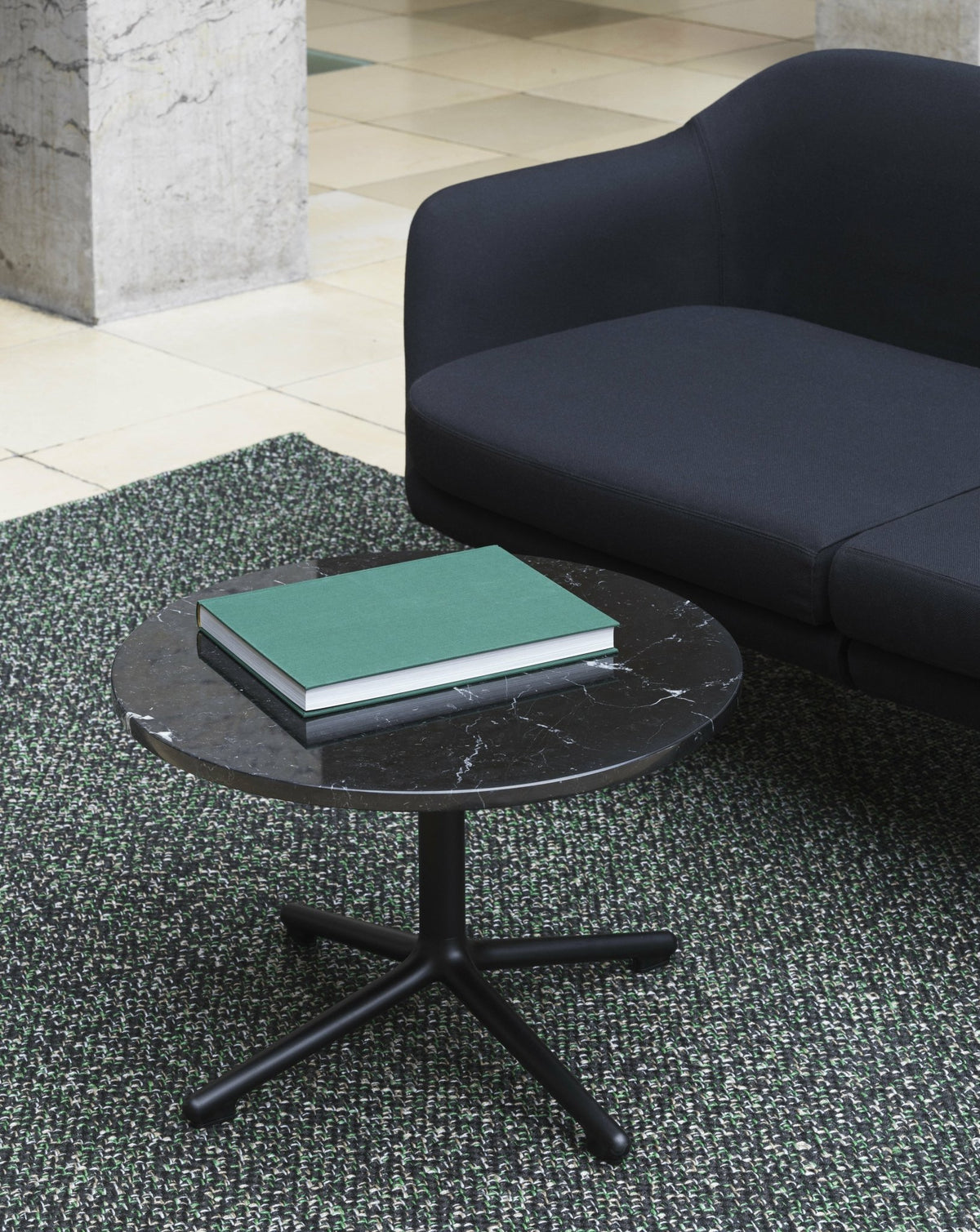 Coffee table in black aluminum and in marbre 70 cm Lunar - Normann Copenhagen - The Cool Republic