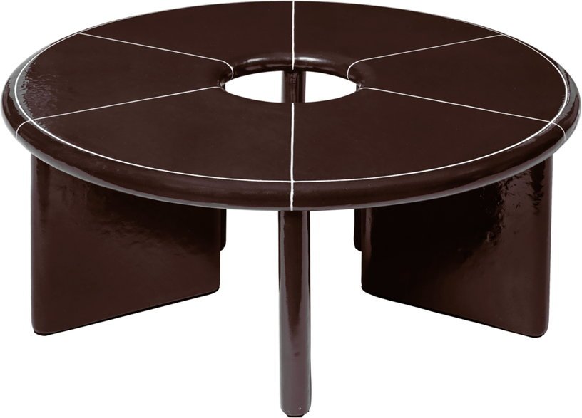 Table basse en béton et fibre de verre marron 32x80cm Deya - Ferm living - The Cool Republic