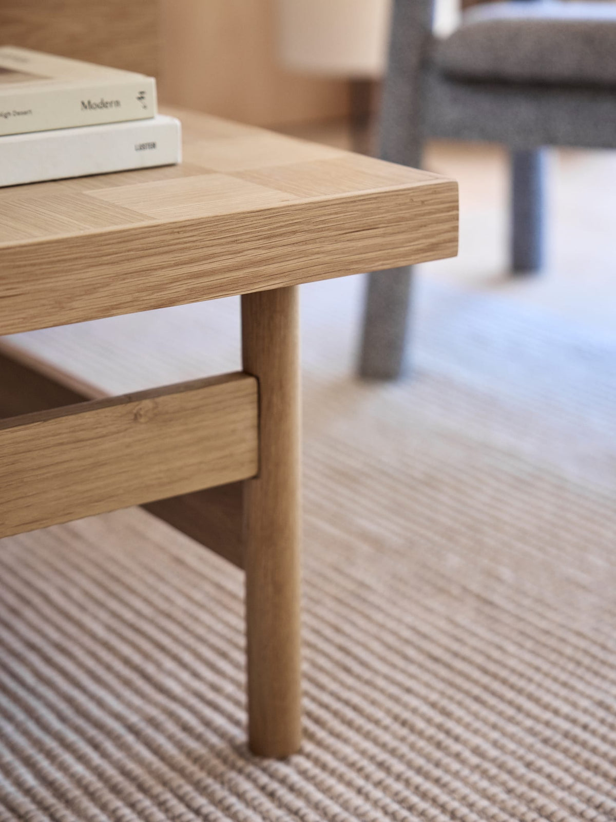 Table basse en bois de chêne naturel 82x82x40cm Skak - Hübsch — vue 4