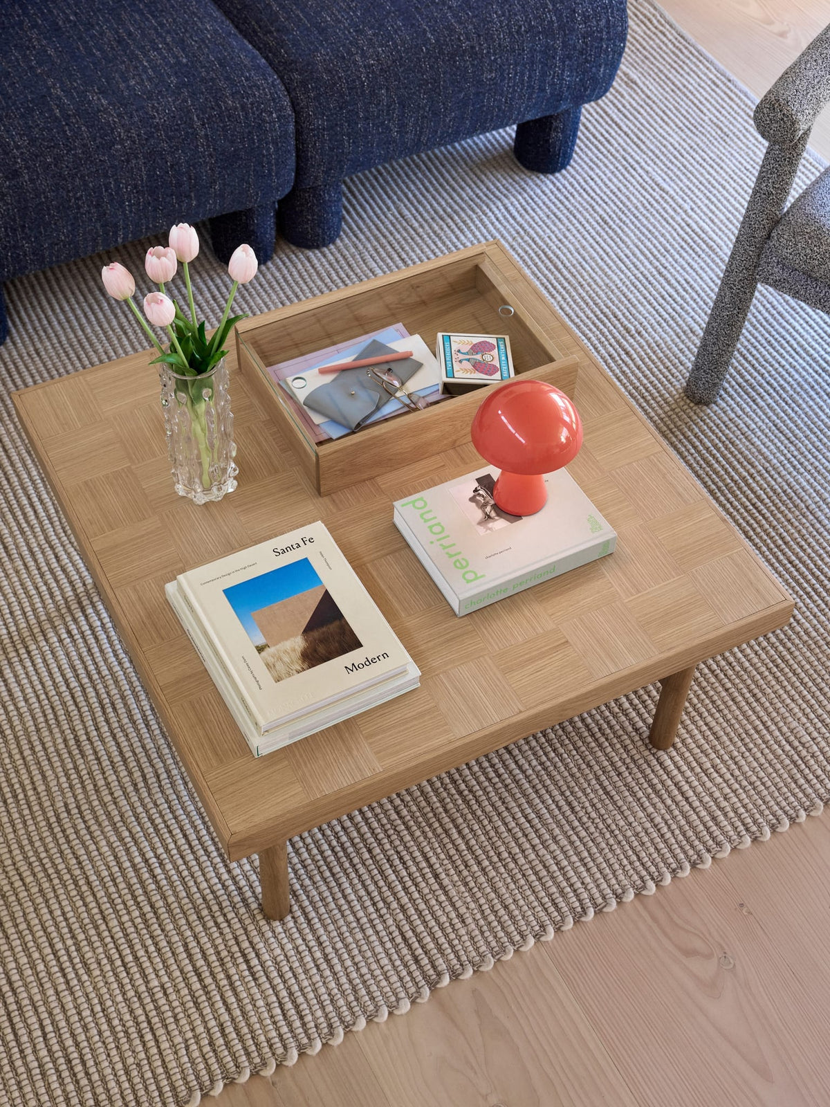 Table basse en bois de chêne naturel 82x82x40cm Skak - Hübsch — vue 5