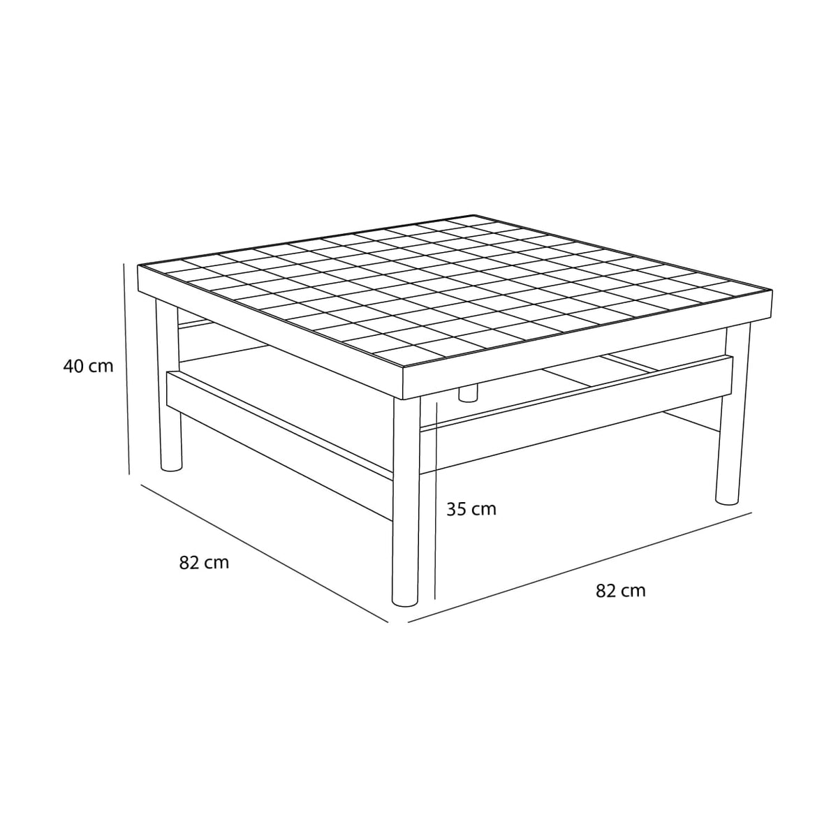 Table basse en bois de chêne naturel 82x82x40cm Skak - Hübsch — vue 8
