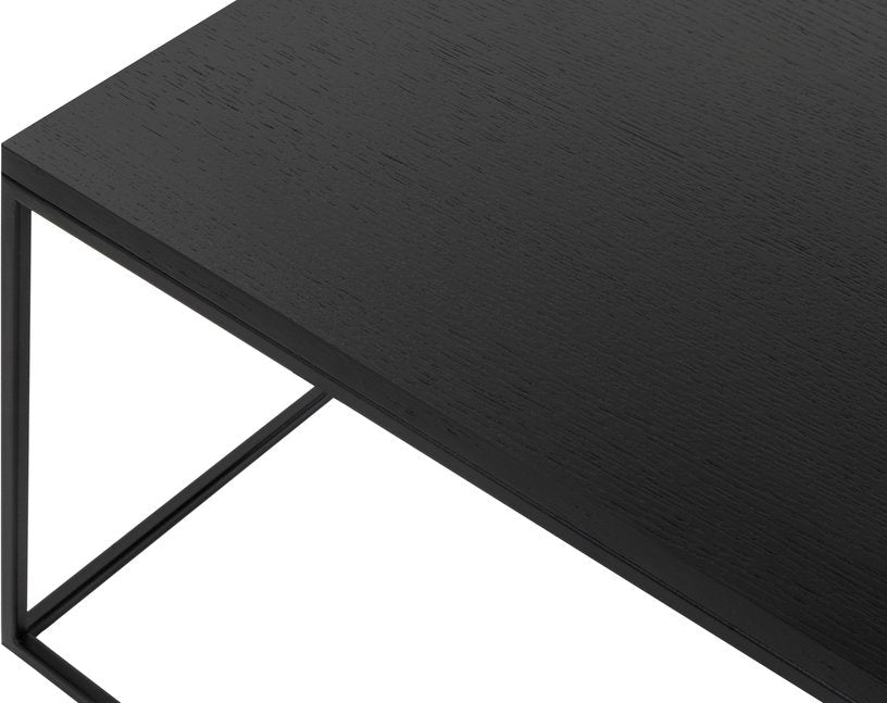 Table basse en chêne plaqué noir et acier noir Kafibor - noo.ma - The Cool Republic