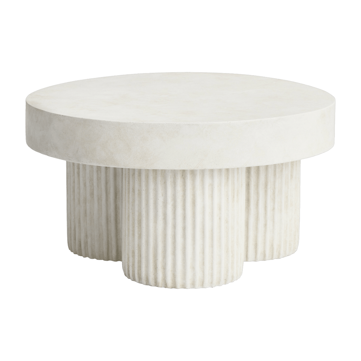 Table basse en fibre de béton blanche sur aluminium moulé 70x37cm Gear - NORR11 - The Cool Republic