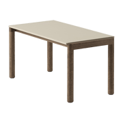 Table basse en grès beige sable lisse et chêne foncé 85 x 40 cm Couple - Muuto - The Cool Republic