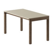 Table basse en grès beige sable wavy et chêne foncé 85 x 40 cm Couple - Muuto - The Cool Republic