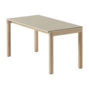 Table basse en grès beige sable wavy et chêne naturel 85 x 40 cm Couple - Muuto - The Cool Republic