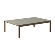 Table basse en grès taupe lisse et chêne foncé 85 x 120 cm Couple - Muuto - The Cool Republic