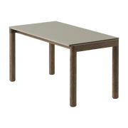 Table basse en grès taupe lisse et chêne foncé 85 x 40 cm Couple - Muuto - The Cool Republic