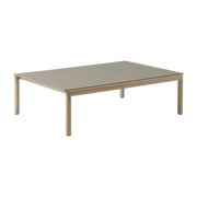 Table basse en grès taupe lisse et chêne naturel 85 x 120 cm Couple - Muuto - The Cool Republic
