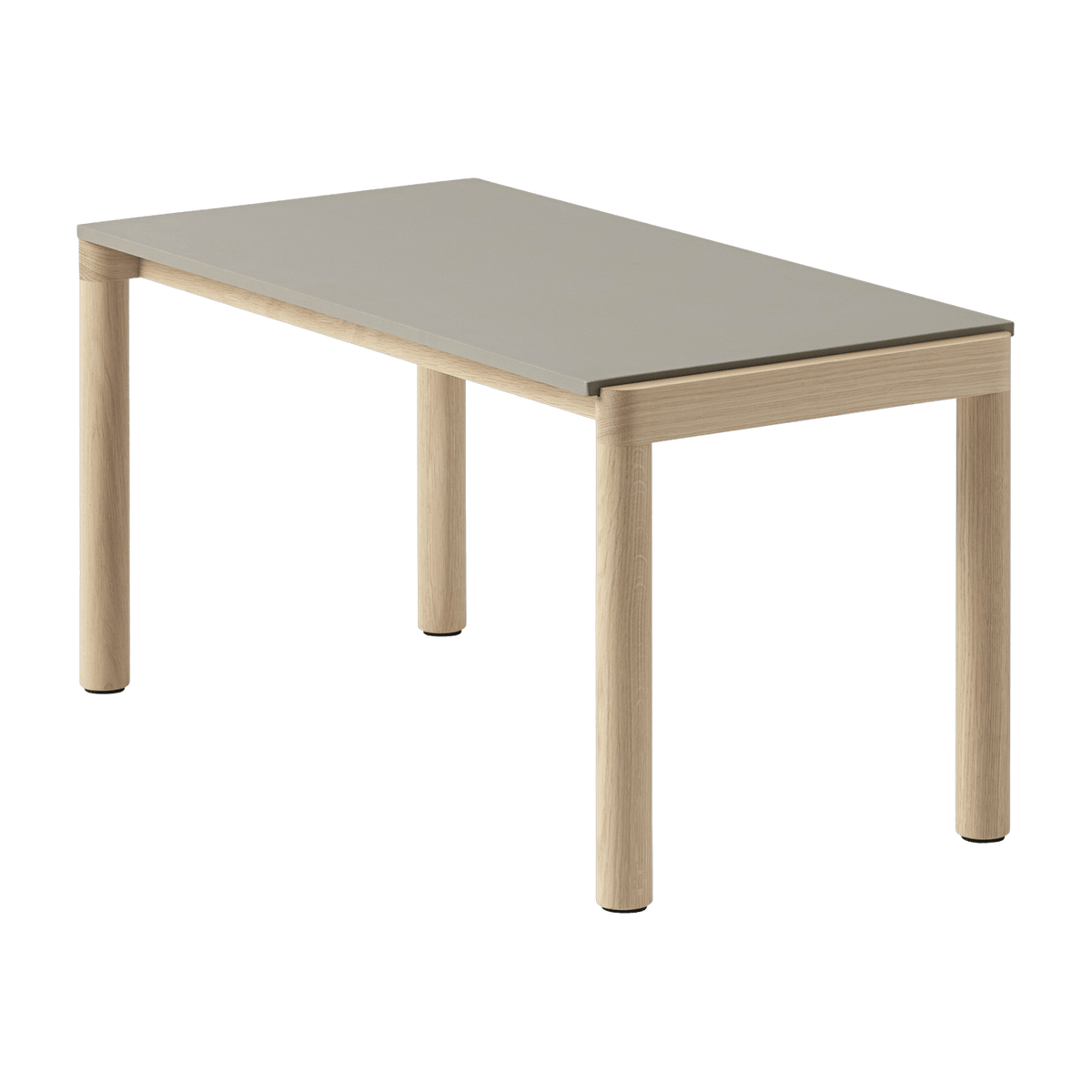 Table basse en grès taupe lisse et chêne naturel 85 x 40 cm Couple - Muuto - The Cool Republic
