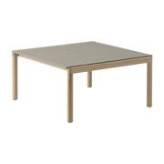 Table basse en grès taupe lisse et chêne naturel 85 x 80 cm Couple - Muuto - The Cool Republic