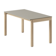 Table basse en grès taupe wavy et chêne naturel 85 x 40 cm Couple - Muuto - The Cool Republic