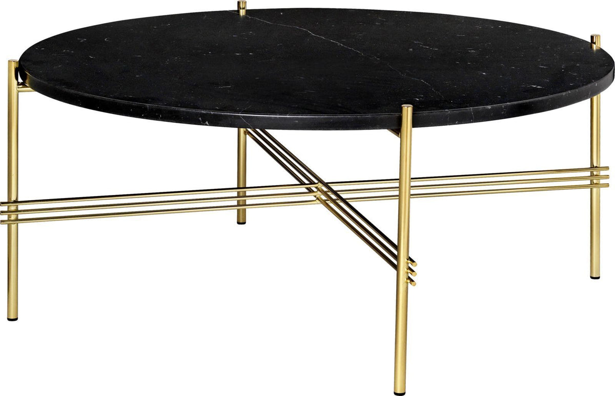 Table basse en laiton et marbre noir 80 cm TS - Gubi - The Cool Republic