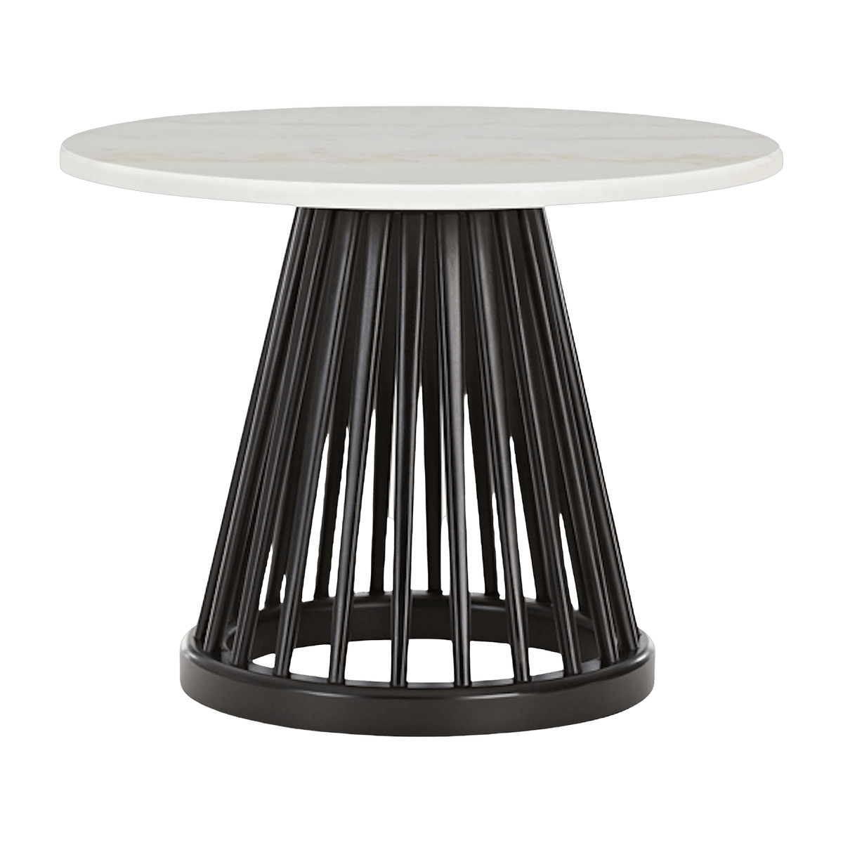Table basse en marbre blanc et bois de bouleau noir Fan - Tom Dixon - The Cool Republic