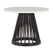 Table basse en marbre blanc et bois de bouleau noir Fan - Tom Dixon - The Cool Republic
