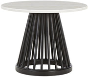 Table basse en marbre blanc et bois de bouleau noir Fan - Tom Dixon - The Cool Republic