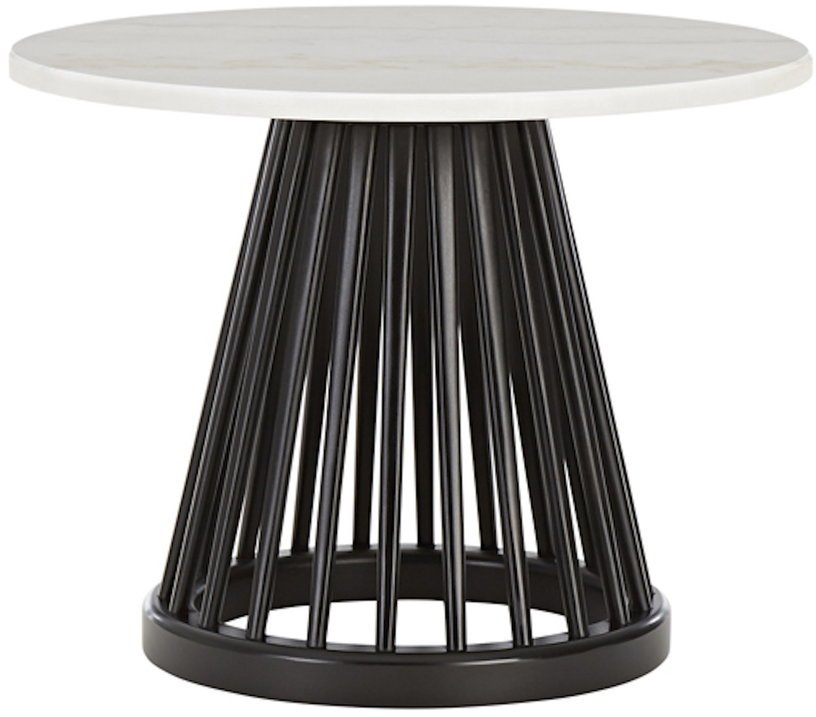 Table basse en marbre blanc et bois de bouleau noir Fan - Tom Dixon - The Cool Republic
