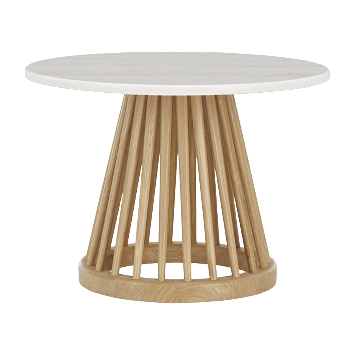 Table basse en marbre blanc et bois de chêne naturel Fan - Tom Dixon - The Cool Republic