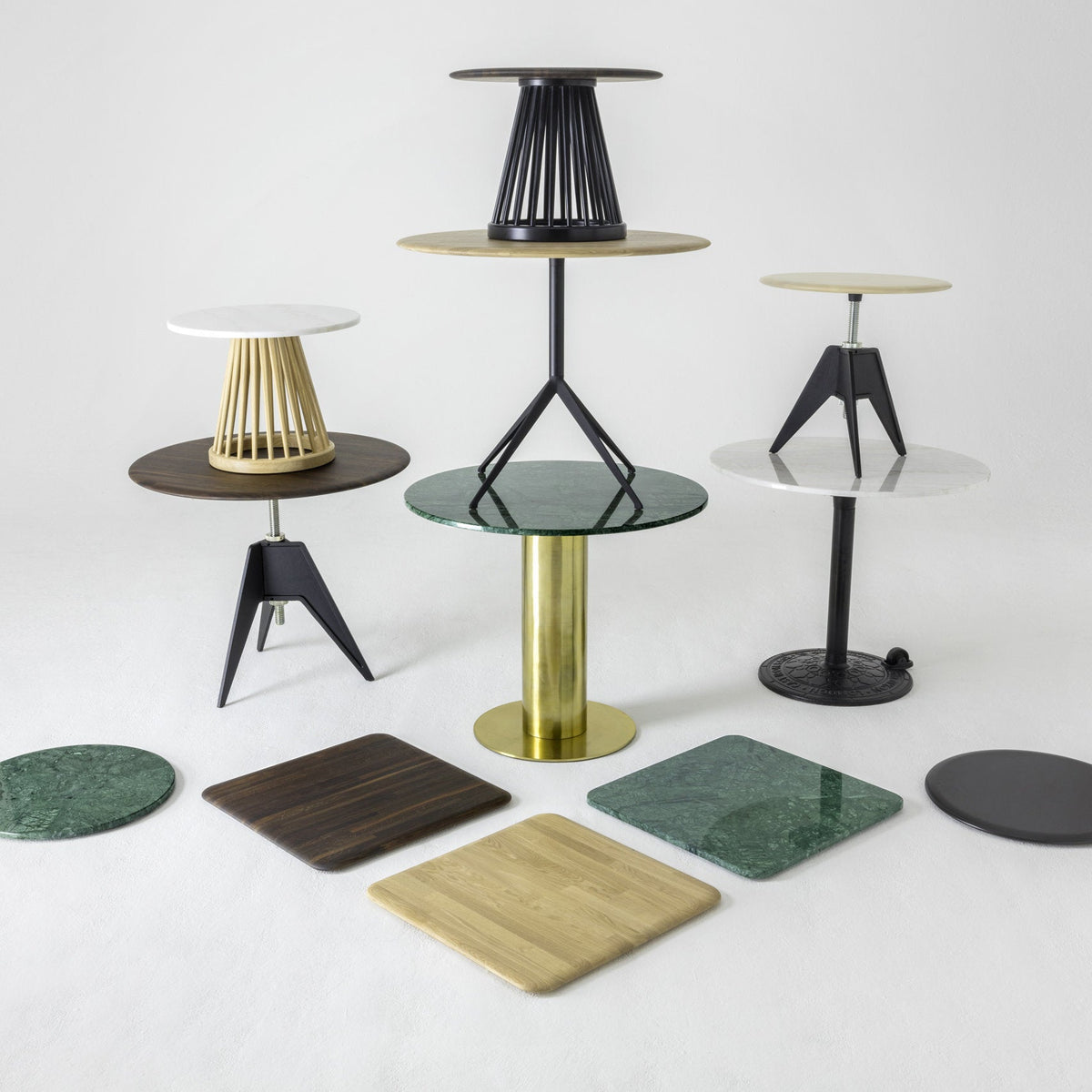 Table basse en marbre blanc et bois de chêne naturel Fan - Tom Dixon - The Cool Republic