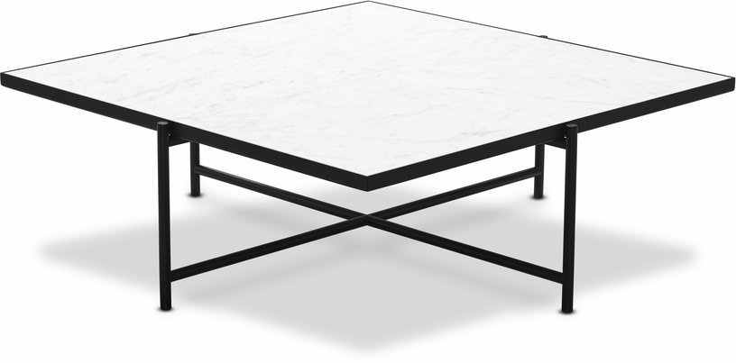 Table basse en marbre blanc et piétements noir Coffee 90 - HANDVÄRK - The Cool Republic