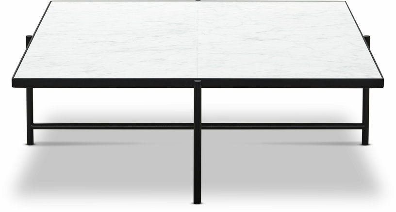 Table basse en marbre blanc et piétements noir Coffee 90 - HANDVÄRK - The Cool Republic