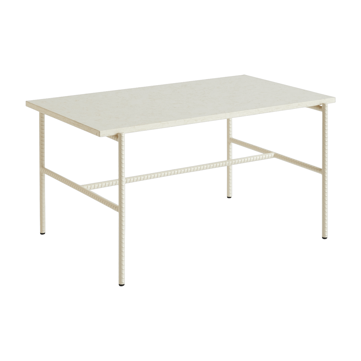 Table basse en marbre et piètement en acier beige 80 x 49 x 40 cm Rebar - Hay - The Cool Republic