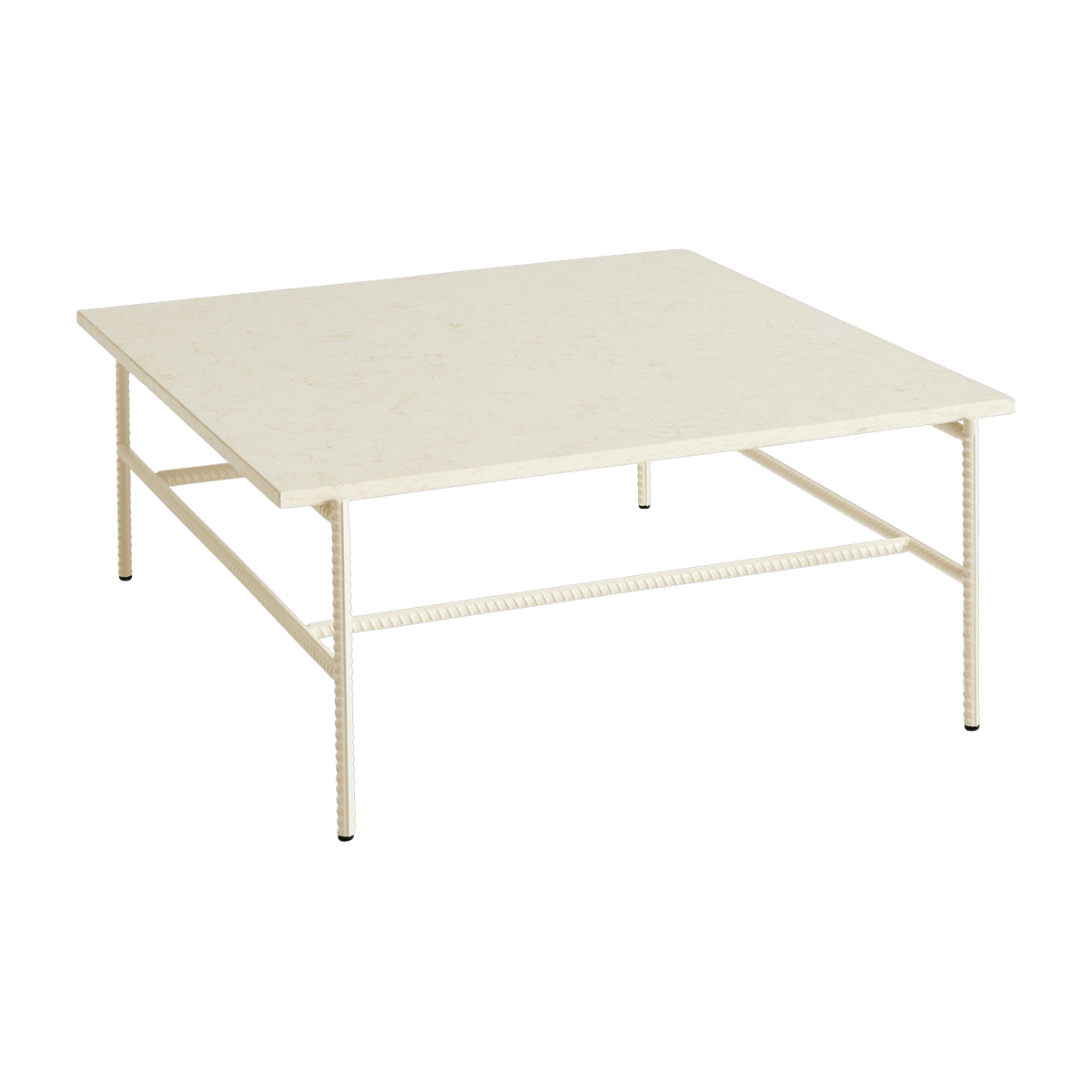 Table basse en marbre et piètement en acier beige 80 x 84 x 33 cm Rebar - Hay - The Cool Republic