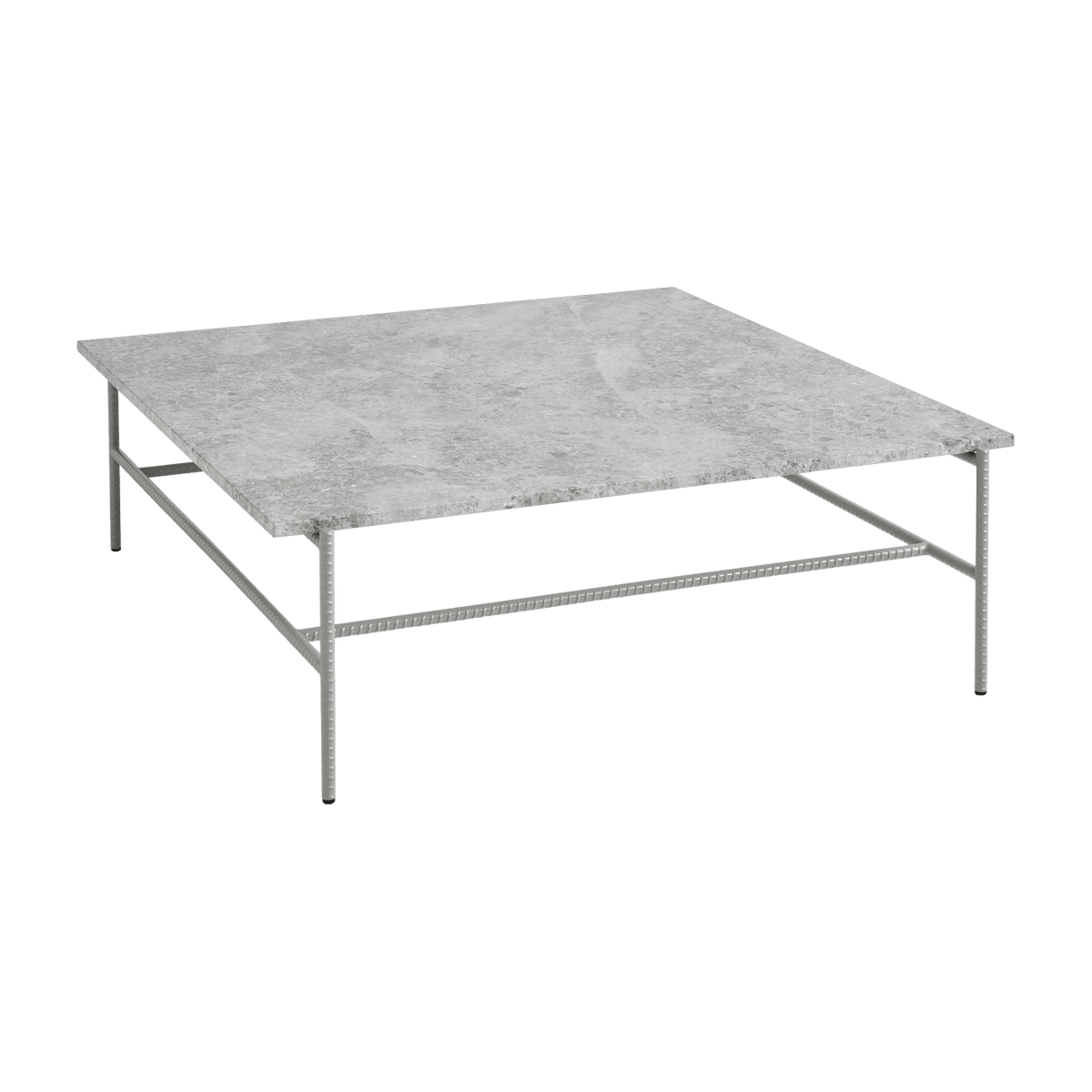 Table basse en marbre et piètement en acier gris 100 x 104 x 33 cm Rebar - Hay - The Cool Republic