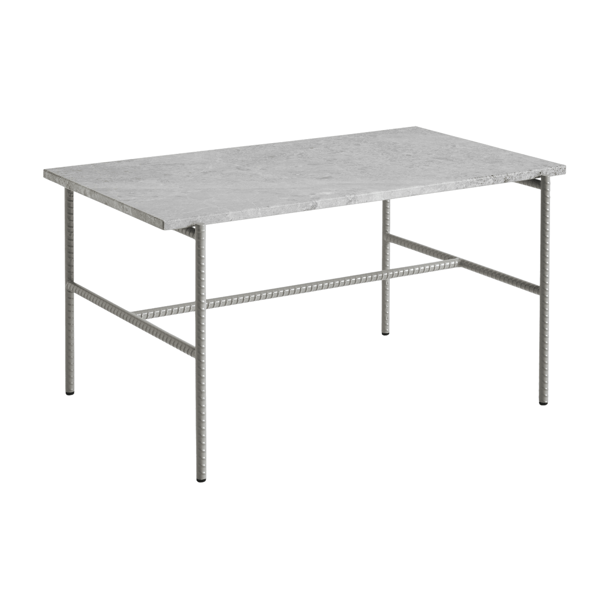 Table basse en marbre et piètement en acier gris 80 x 49 x 40 cm Rebar - Hay - The Cool Republic