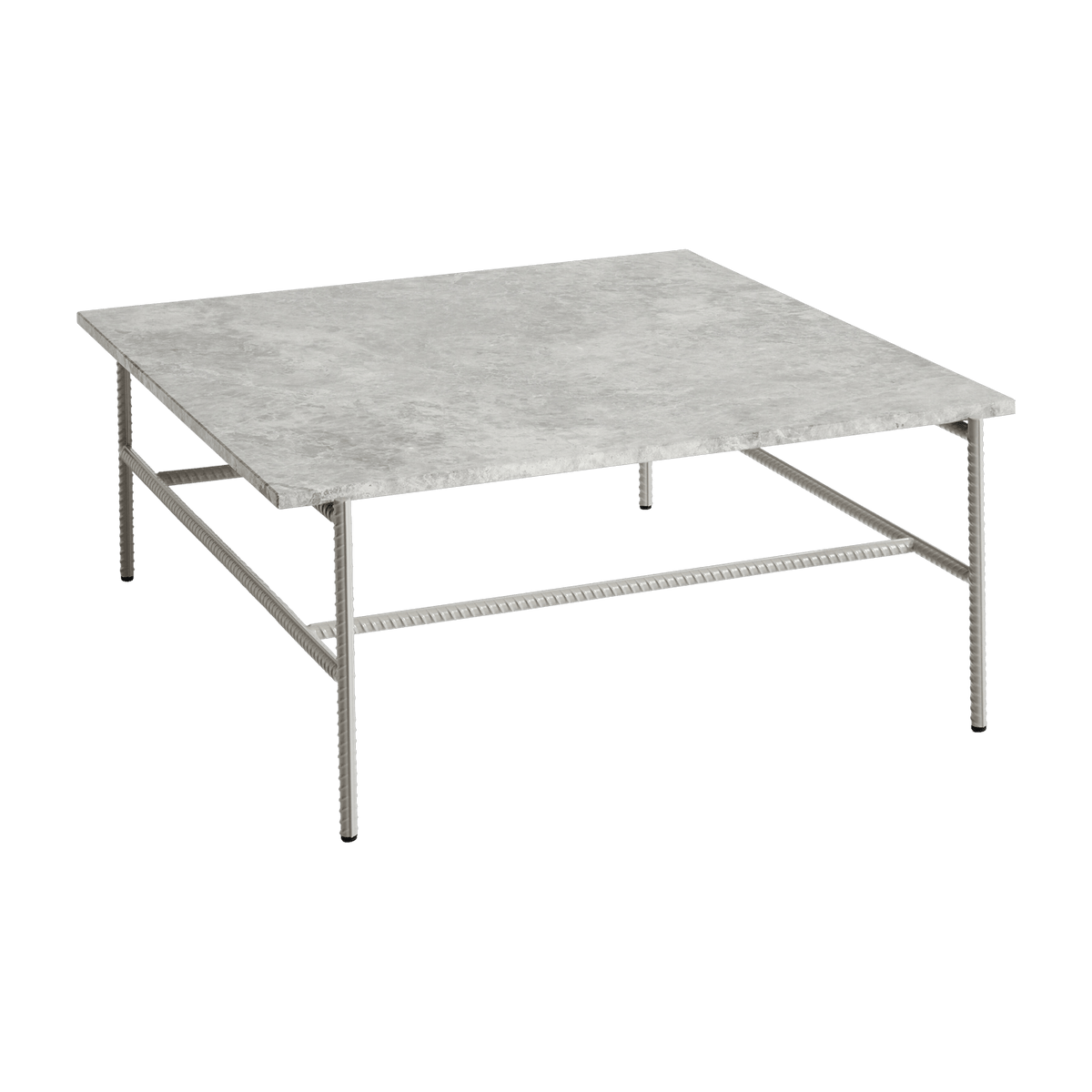 Table basse en marbre et piètement en acier gris 80 x 84 x 33 cm Rebar - Hay - The Cool Republic