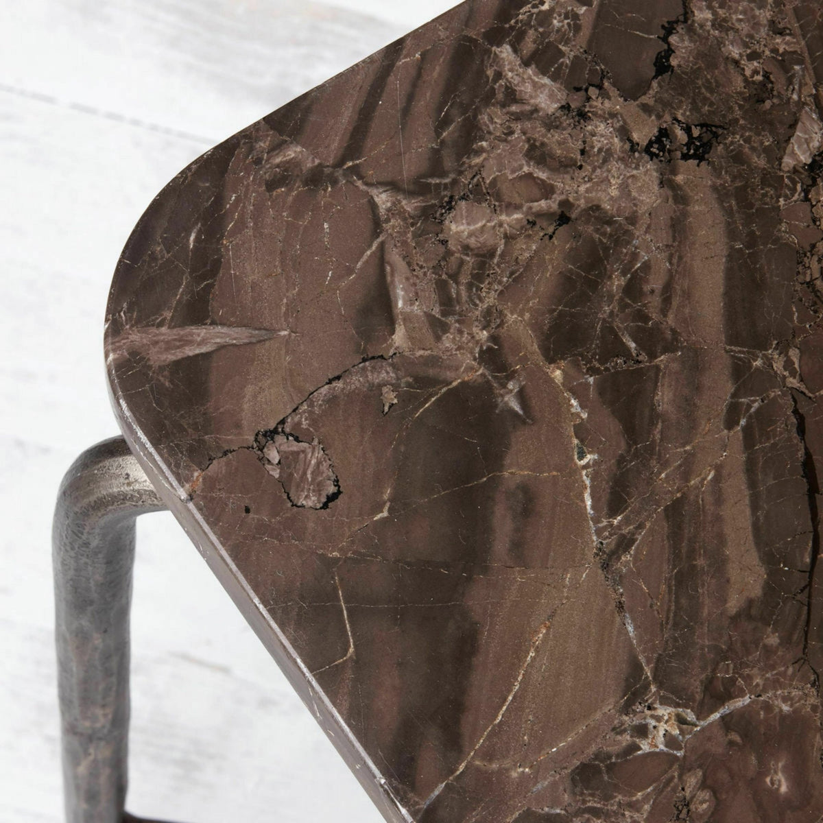 Table basse en marbre marron et fer Square- House Doctor - The Cool Republic