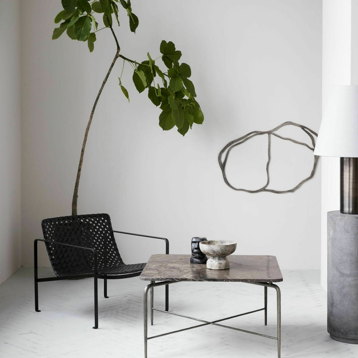 Table basse en marbre marron et fer Square- House Doctor - The Cool Republic