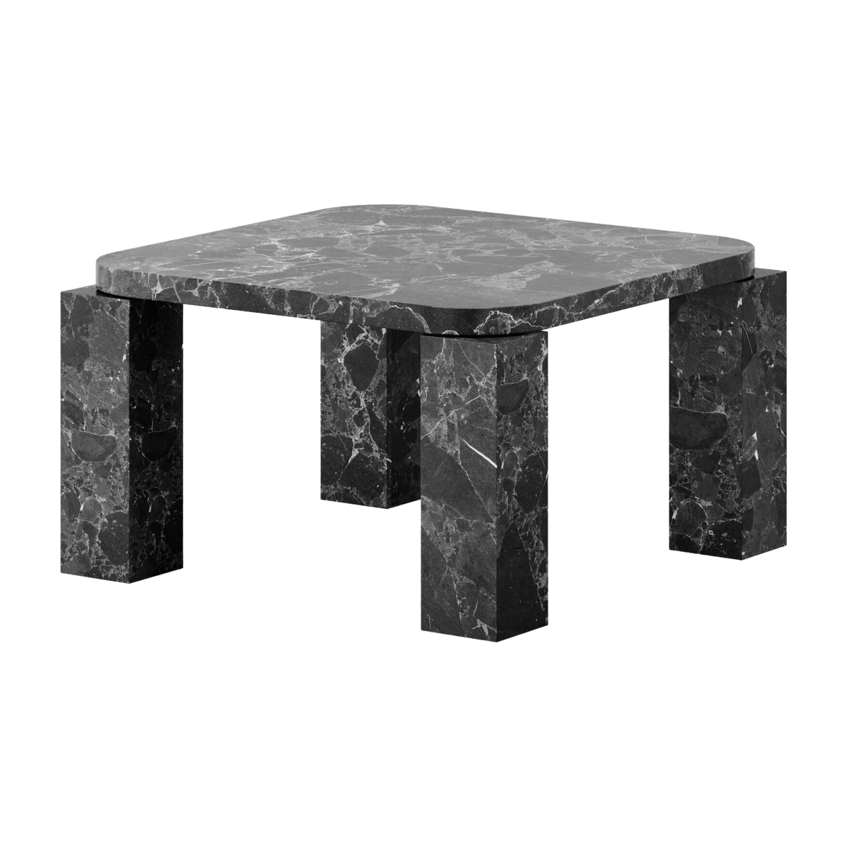 Table basse en marbre noir costa 60 x 60 cm - New works - The Cool Republic