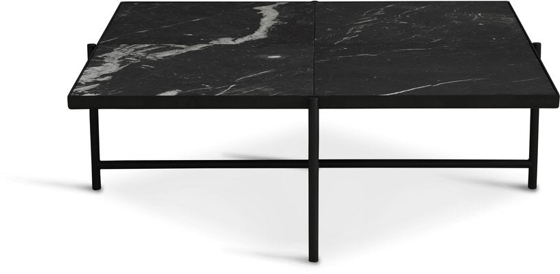 Table basse en marbre noir et piétements noir Coffee 90 - HANDVÄRK - The Cool Republic