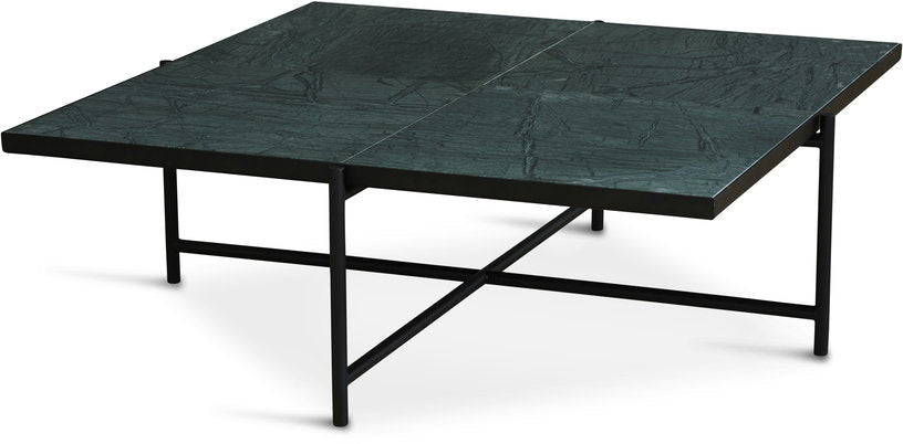 Table basse en marbre vert et piétements noirs Coffee 90 - HANDVÄRK - The Cool Republic