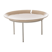 Table basse en millgres et acier crème Brise 54 - Gervasoni - The Cool Republic